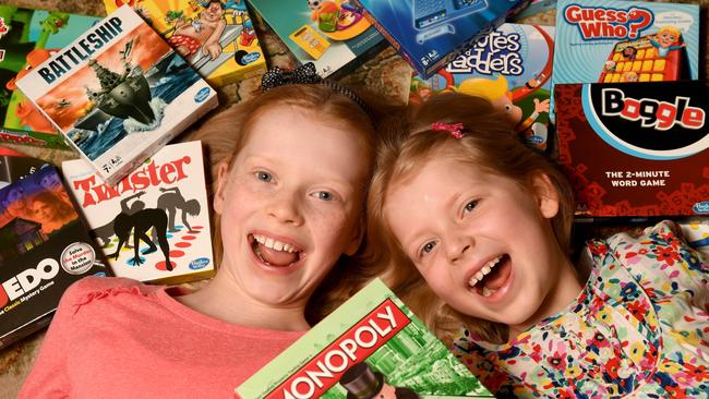 GAMES PROMOTION. HASBRO: Play-based learning. Annecy Morrison 10, and Isla Morrison 7. STORY: The importance of play-based learning. Free play boosts imagination and creativity, while board games can boost numeracy and literacy, decision making etc.  Pic: Tricia Watkinson