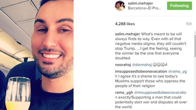 Salim Mehajer’s post that got him in hot water.