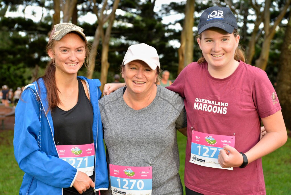 At Picnic Point are (from left) Ellie, Donna and Lucy Adams for Peak2Park 2018, Sunday, March 4, 2018. Picture: Kevin Farmer