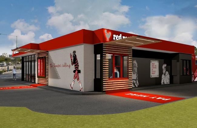 Concept art for Red Rooster's new Parap restaurant. Picture: SUPPLIED