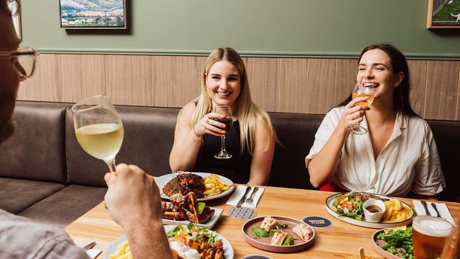 Locals enjoying the Browns Plains Hotel redevelopment. Picture – supplied.