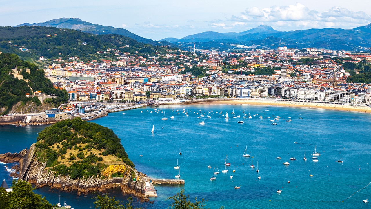 San Sebastian and the Bay of Biscay.