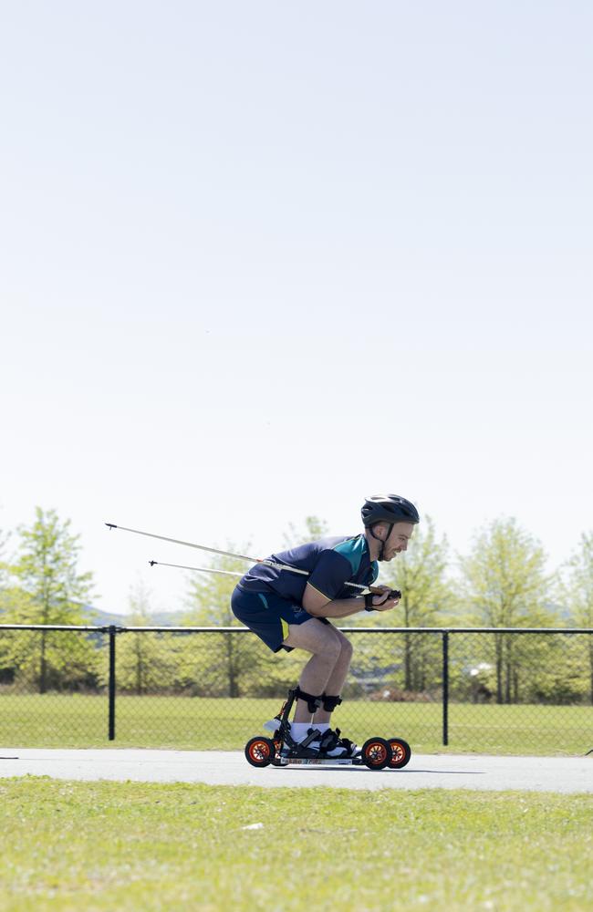 Invictus Games 2025 Team Australia competitor Callan McLean during a biathlon training session held at Mt Stromlo, Canberra, in the lead up to the Invictus Games Vancouver Whistler 2025.