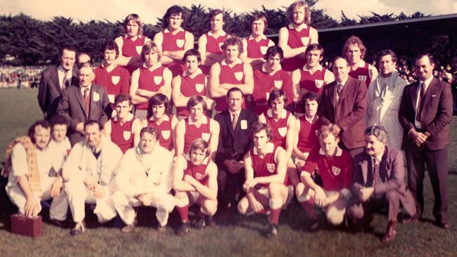 The North Central Football League 1974 country championships winning team against Hampden at Reid Oval, Warrnambool. Picture: Supplied