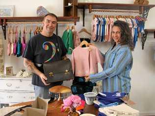 CRAFTY COUPLE: Speaking Stones Creations Amy Jung and Rikina Leather Craft's Matt Woodrow have opened a new store at 21 Carrington St, Lismore, Genuine Cottage Crafts, to showcase their beautiful handmade products. Picture: Alison Paterson