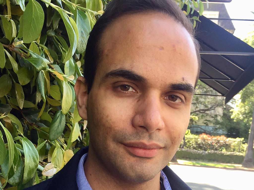 Former Donald Trump aide George Papadopoulos claims he was a victim of Australian, UK and US spying ahead of the 2016 presidential election. Picture: Peter Mitchell/AAP