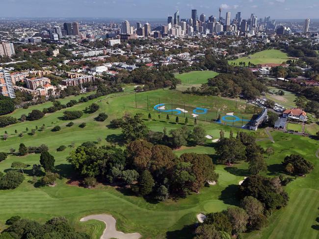 The state government plans to slash nine of Moore Park’s 18 holes to create 20 hectares of parkland. Picture: Sam Ruttyn