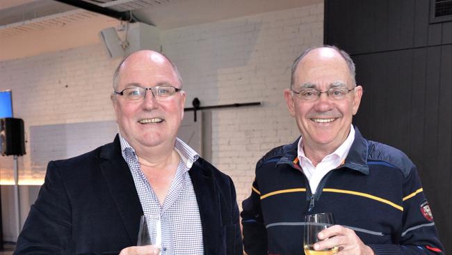 Ross Stevenson and John Burns at the 3AW. Picture: Fiona Hamilton