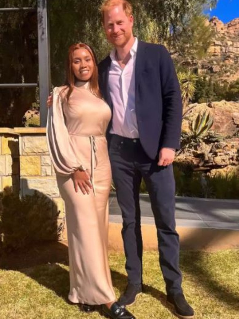 Princess Senate of Lesotho met with Prince Harry in Lesotho this week. Picture: Instagram/Princess Senate Seeiso