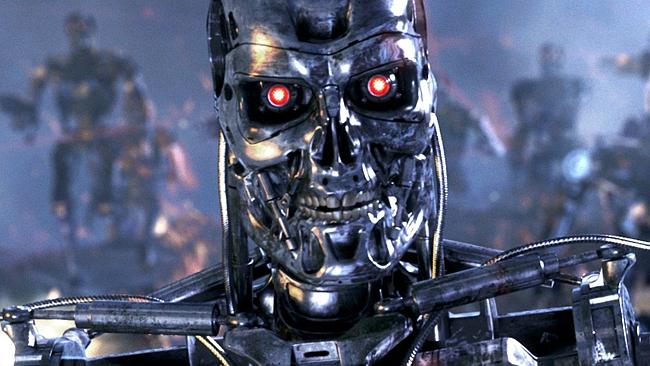 Robot in scene from film ''Terminator 3: Rise of the Machines''.
