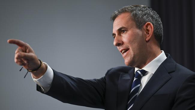 CANBERRA, Australia - NewsWire Photos - September 4, 2024: Federal Treasurer Jim Chalmers holds a press conference on National Accounts data at Parliament House in Canberra. Picture: NewsWire / Martin Ollman