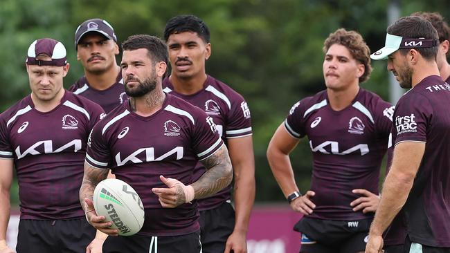 Adam Reynolds and the Broncos team train at Red Hill before the opening round of the 2025 NRL season. Pics Adam Head