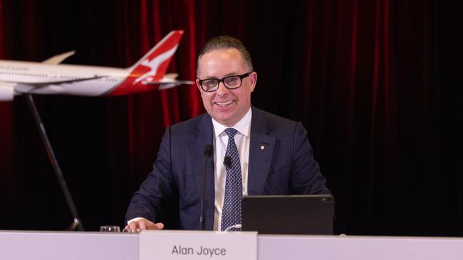 Qantas CEO Alan Joyce at the airline’s AGM in Sydney.