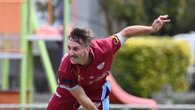 Anthony Quarrell bowls for Newcomb &amp; District. Picture: Wes Cusworth.