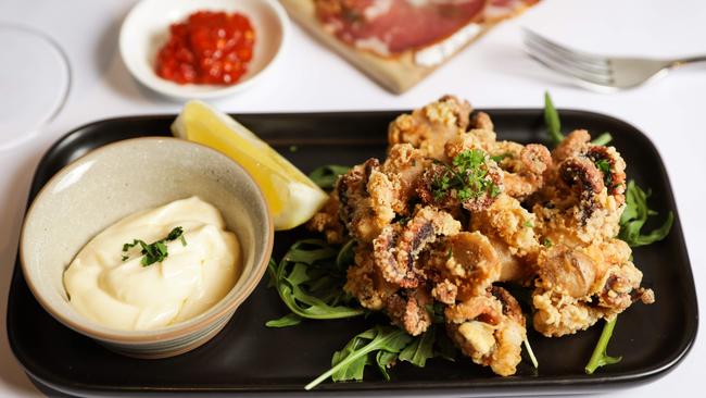 Snack attack: the crunchy fried octopus is great with a cold Italian beer.