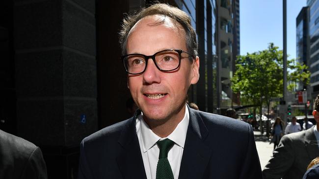 ASIC boss James Shipton leaves the Hayne royal commission hearings. Pic: AAP