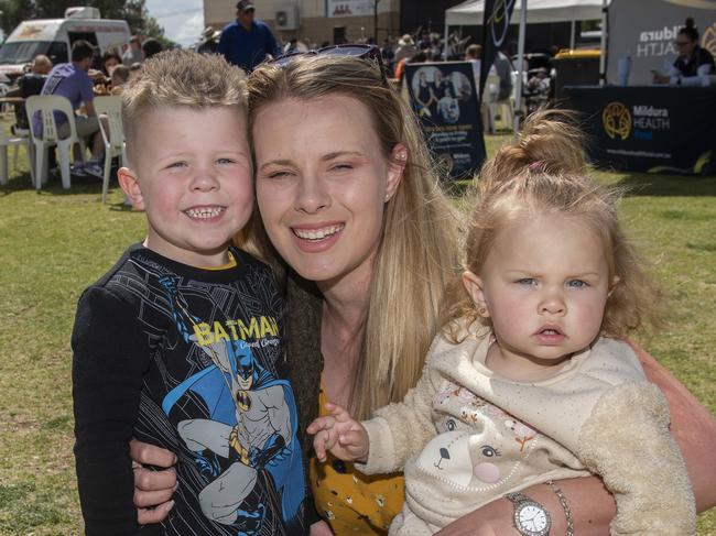 Nicole Venter, Dreyhan Venter and Mihley Venter at the 2024 Swan Hill Show Picture: Noel Fisher.