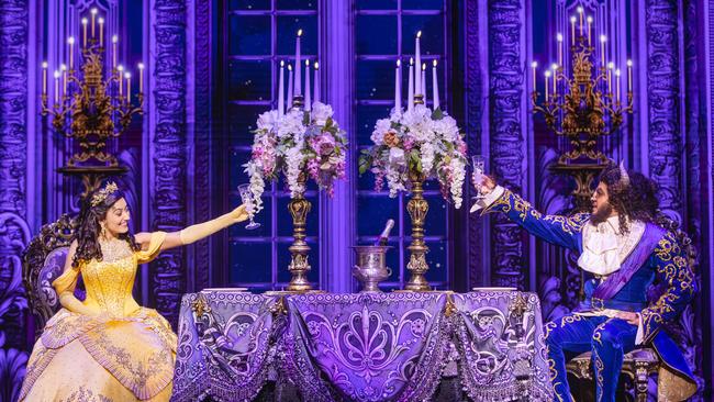 Shubshri Kandiah and Brendan Xavier in Disney's Beauty and The Beast the Musical - performing Beauty and the Beast. Picture: Daniel Boud