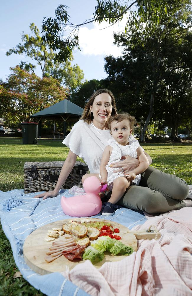 It’ll be a Mother’s Day picnic for Jessica Lampe and Liana Kashanchi. Picture: AAP Image/Josh Woning