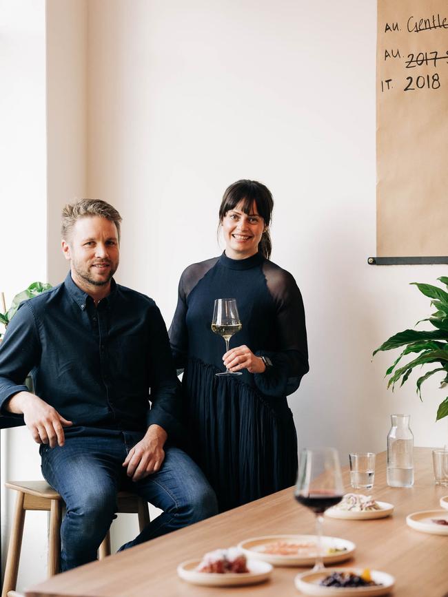 Ricky Evans and Chanel Parratt at their wine bar Havilah in Charles St, Launceston. Picture: ADAM GIBSON