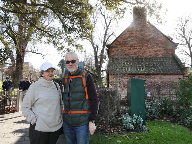 Cheryl and Philip Mead from Sydney visiting Cooks Cottage. Picture David Crosling