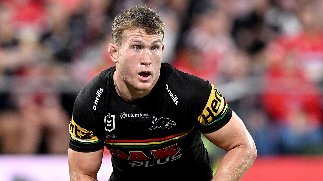 BRISBANE, AUSTRALIA - JULY 16: Mitch Kenny of the Panthers in action during the round 20 NRL match between the Dolphins and Penrith Panthers at Kayo Stadium on July 16, 2023 in Redcliffe, Australia. (Photo by Bradley Kanaris/Getty Images)