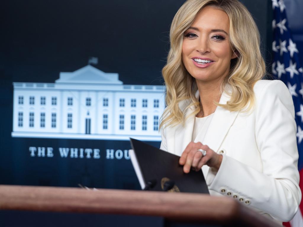 Trump’s new weapon in his war with the press: Kayleigh McEnany. Picture: Saul Loeb/AFP