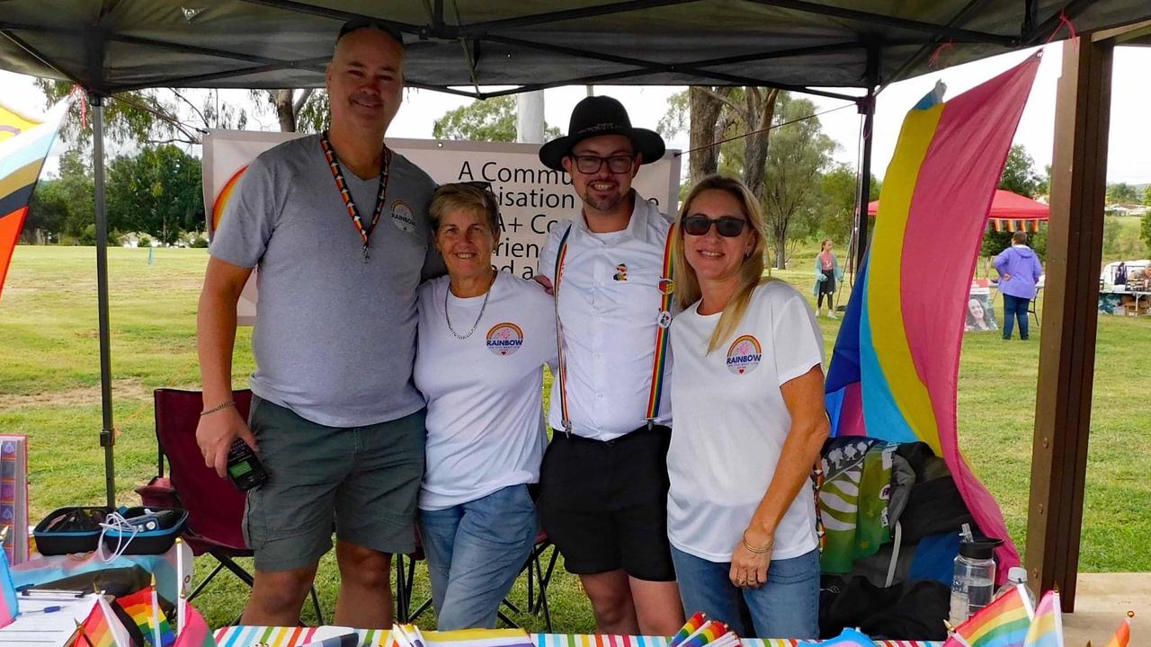 Rainbow on the Reef representatives at Pride Picnic in the Park in Biloela on June 4, 2022. Picture: Jen Gourley