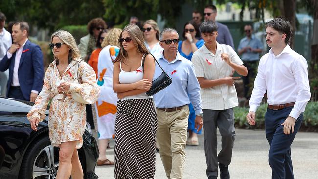 Mourners at Mentone Girls Grammar for the funeral of Bianca Jones. Picture: NewsWire/Ian Currie