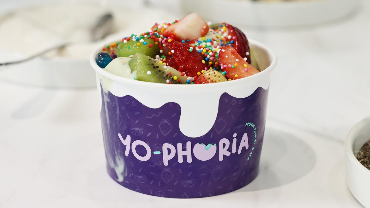 Yo-Phoria is a new food outlet at the corner of Abbott and Aplin streets, serving a variety of flavoured frozen yoghurts and a large choice of toppings. Picture: Brendan Radke
