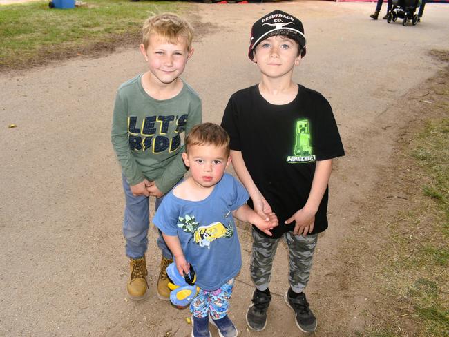 Attendees enjoying the 159th Sale Agricultural Show at the Sale Showgrounds on Friday, November 01, 2024: Dallas, River and Ryda. Picture: Jack Colantuono