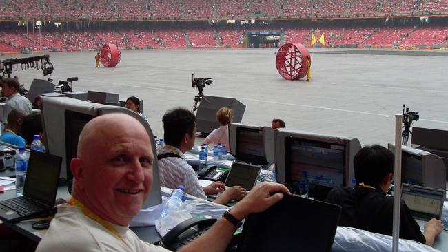 Mike Colman working at the Beijing Olympics Opening Ceremony.