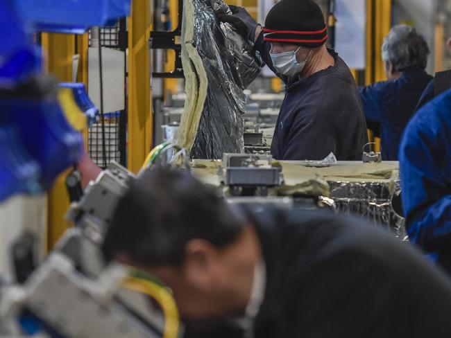 Support Aussie Made campaign.The Australian Manufacturing Workers' Union is launching a Support Aussie Made camaign. Workers are seen during the manufacturing process.Monday July 5 2021. Picture Roy VanDerVegt