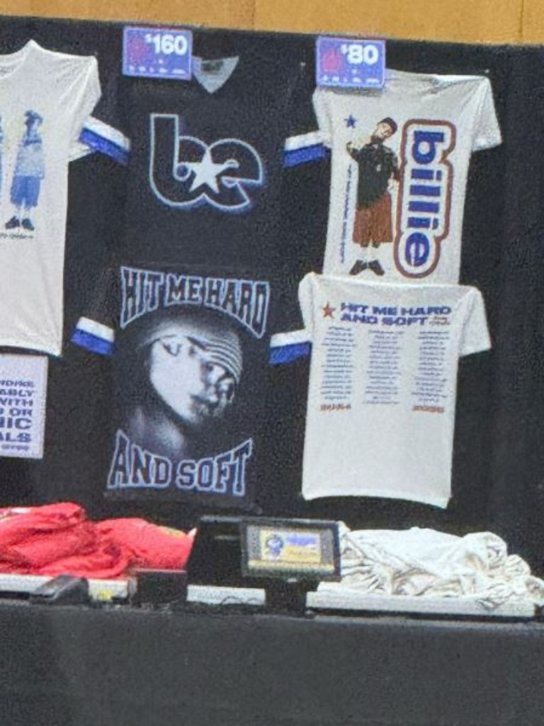 Billie Eilish merchandise is now on sale ahead of her Brisbane concert. Picture: Tiktok