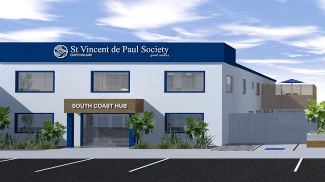 Concept image for new St Vincent de Paul South Coast hub on Railway St, Southport.