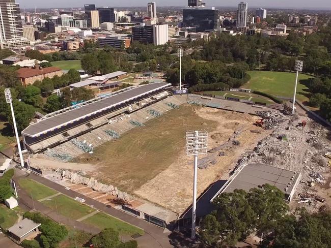 It’s a radically different scene at Parramatta Stadium as demolition continues apace.