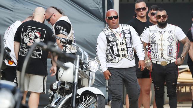 Members of Finks motorcycle club at their Cranbourne West clubhouse ahead of their 2021 ride. Picture: David Crosling