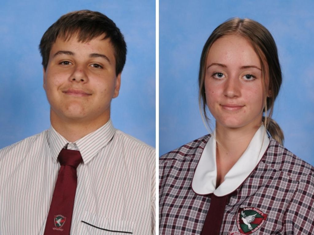 Saint Mary’s Catholic College Rush house captains Jack Torrens and Mickayla Hodgson