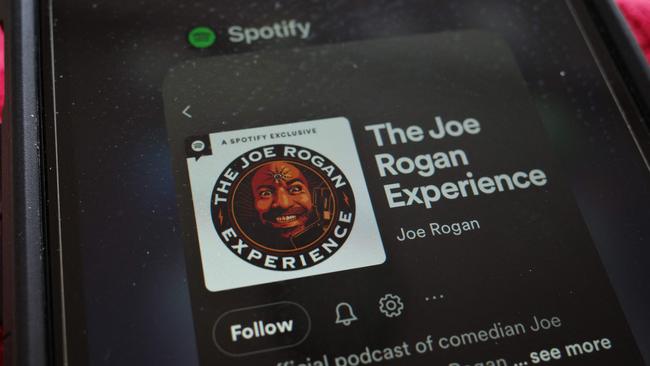 The Spotify page for The Joe Rogan Experience podcast. Picture: AFP