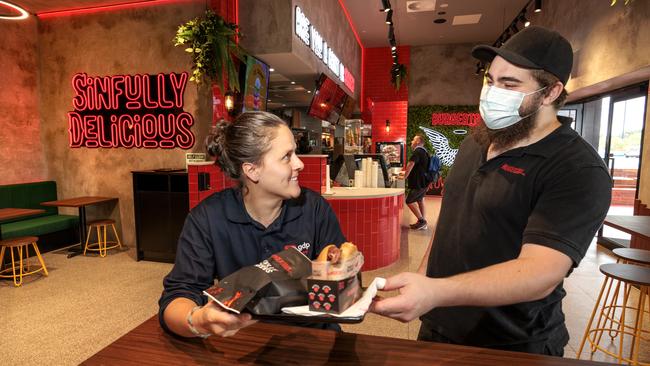 Burgertory founder Hash Tayeh says he and his staff are struggling to make sense of the mask mandate for hospitality and retail workers. Picture: NCA NewsWire / David Geraghty