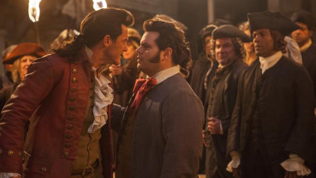 Luke Evans as Gaston, left, with Josh Gad as LeFou. Picture: AP