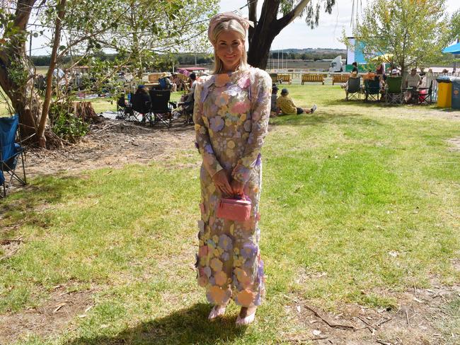 Chanelle Pearson having an action-packed day at the Ladbrokes Stony Creek Cup on Sunday, March 09, 2025. Picture: Jack Colantuono