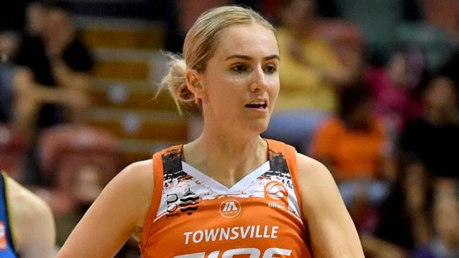 Townsville Fire agains UC Capitals at the Townsville Entertainment Centre. Fire's Courtney Woods. Picture: Evan Morgan