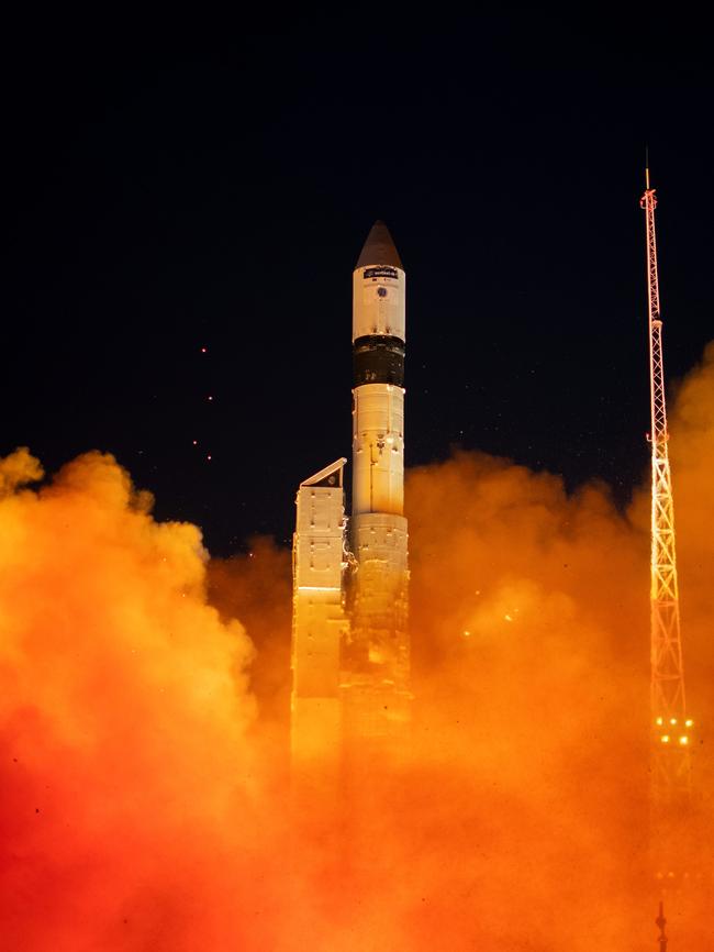 The second Copernicus Sentinel-3 satellite, Sentinel-3B, lifts off aboard a rocket at the Plesetsk Cosmodrome in northern Russia. Picture: Stephane Corvaja/ESA via Getty