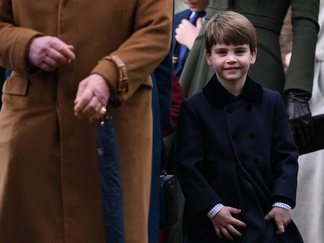 Prince Louis of Wales (C) leaves after the Royal Family's traditional Christmas Day service at St Mary Magdalene Church in Sandringham. Picture: AFP