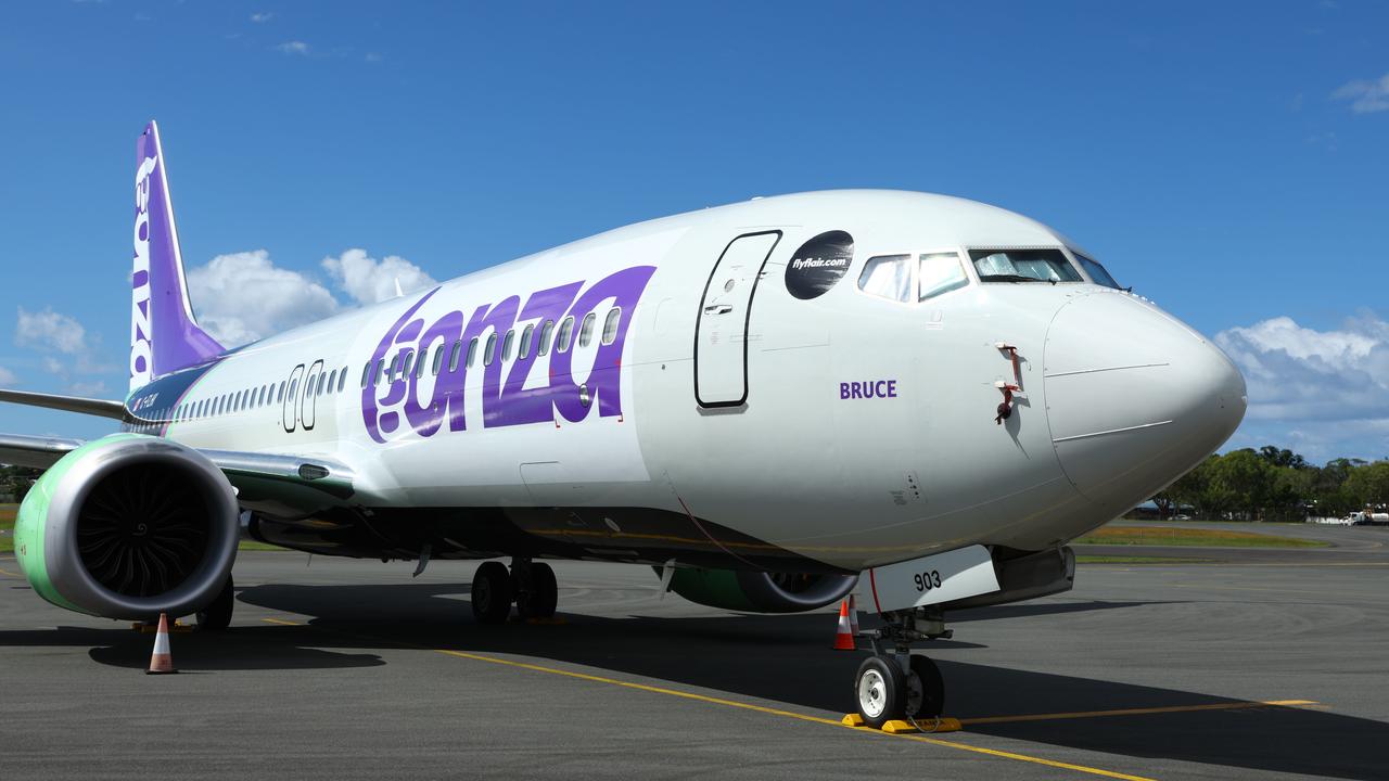 Grounded Bonza planes at Sunshine Coast airport on Tuesday morning. Picture Lachie Millard