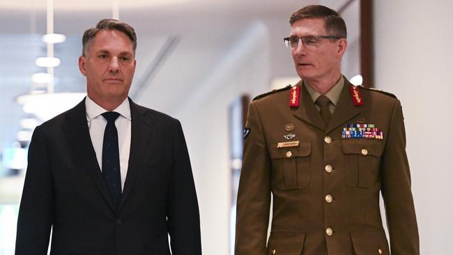 Defence Minister Richard Marles and former chief of the defence force, General Angus Campbell. Picture: Martin Ollman/NewsWire