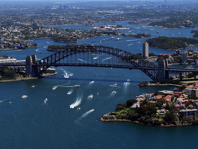 An aerial image shows the Sydney Harbour Bridge and Kirribilli Point (right) in Sydney, New South Wales, Sunday, 17 February 2019. (AAP Image/Sam Mooy) NO ARCHIVING,