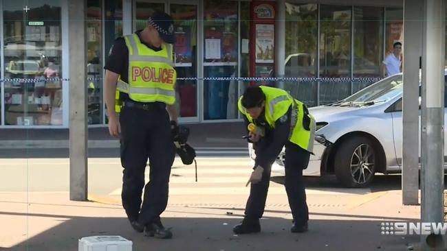 Police investigating the scene on Mill Lane, Nambour. Picture: Channel 9