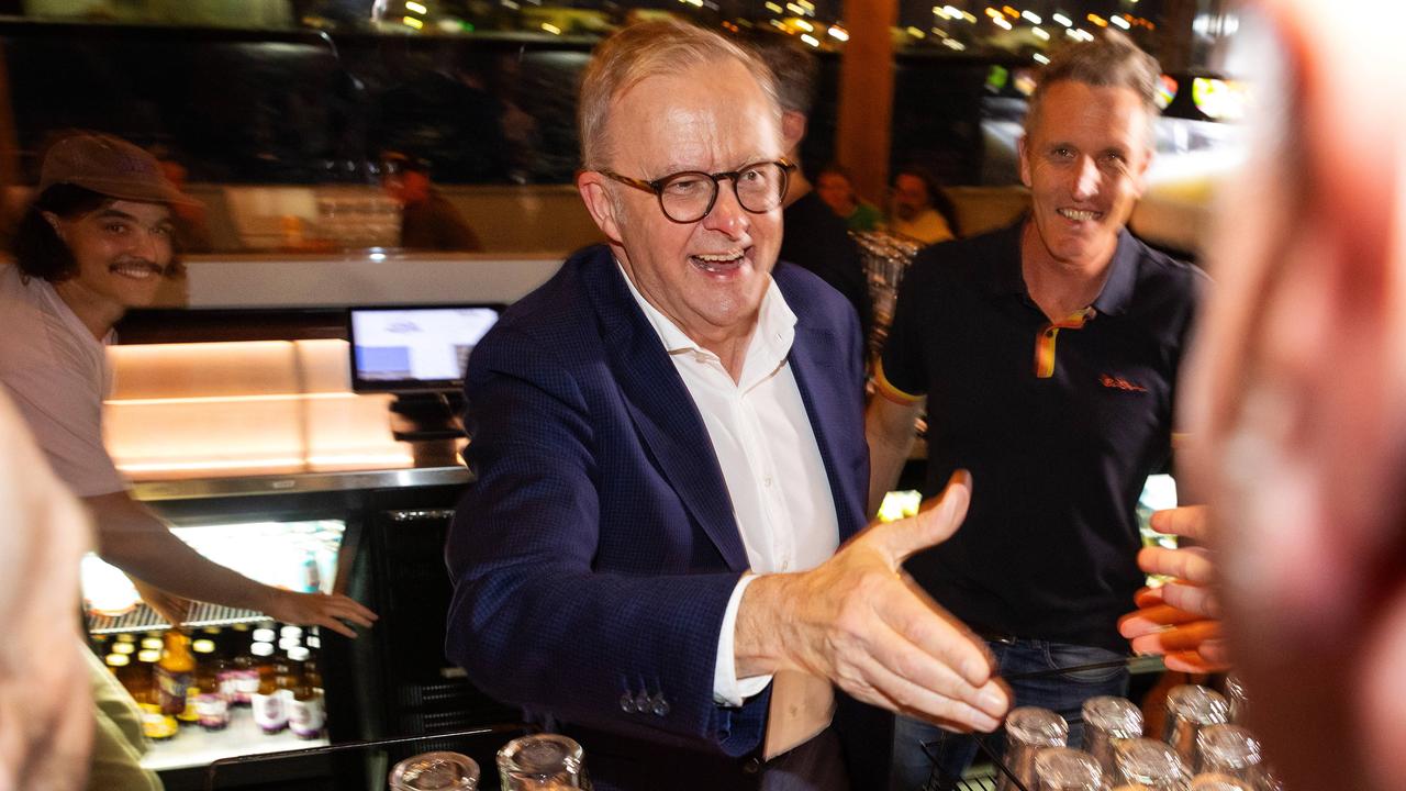 Anthony Albanese will begin the day on a bright note after new exit polling shows him on track to win the May 3 election. Picture: Mark Stewart / NewsWire